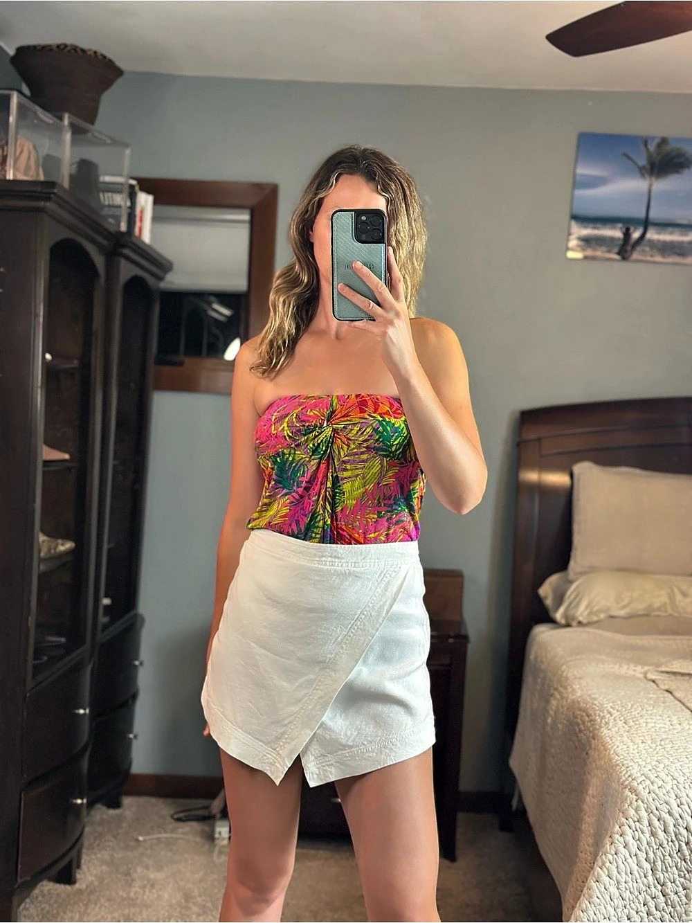Velvet by Graham & Spencer Tropical Strapless Tube Top XS
